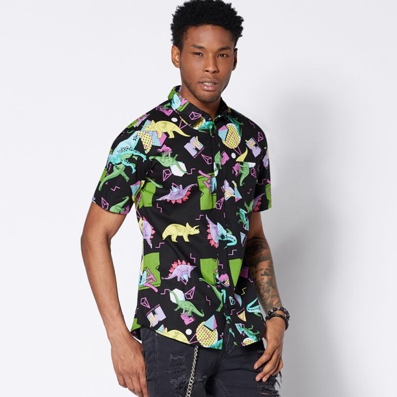 dinosaur button shirt